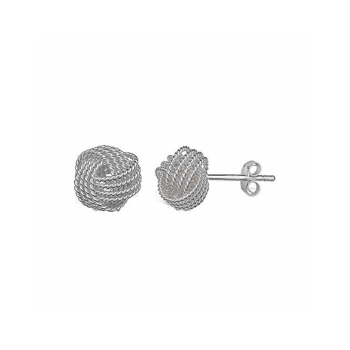 Graziella Sterling Silver 8mm Love Knot Stud Earrings.