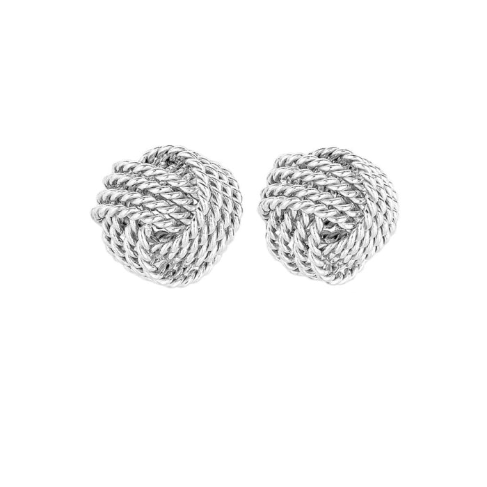 Graziella Sterling Silver 8mm Love Knot Stud Earrings