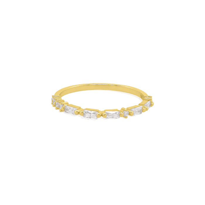 Graziella Sterling Silver Gold Vermeil Cz Morse Code HOPE Ring.
