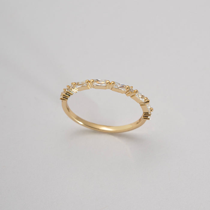 Graziella Sterling Silver Gold Vermeil Cz Morse Code HOPE Ring.