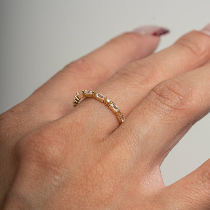 Graziella Sterling Silver Gold Vermeil Cz Morse Code HOPE Ring.
