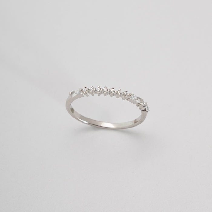 Graziella Sterling Silver Cubic Zirconia Morse Code BESTIE Ring