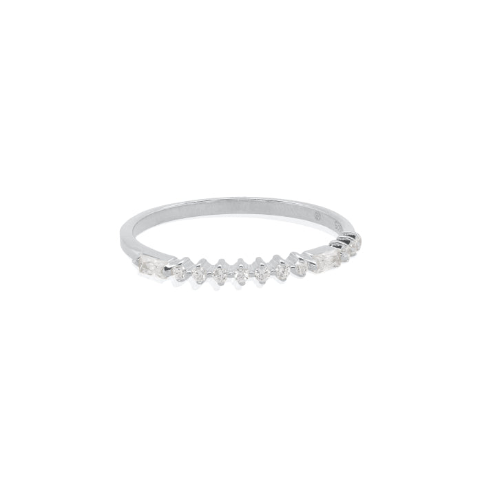 Graziella Sterling Silver Cubic Zirconia Morse Code BESTIE Ring