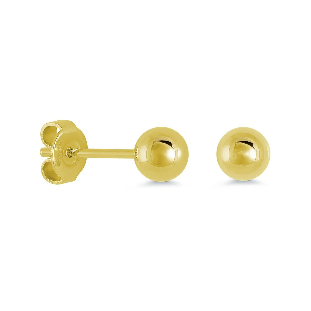 Italgem Steel Gold IP 6mm Ball stud Earrings.