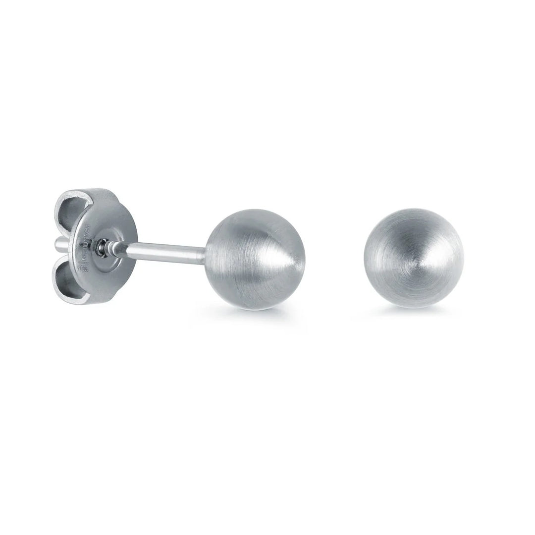 Italgem Steel Brushed 6mm Ball stud Earrings.