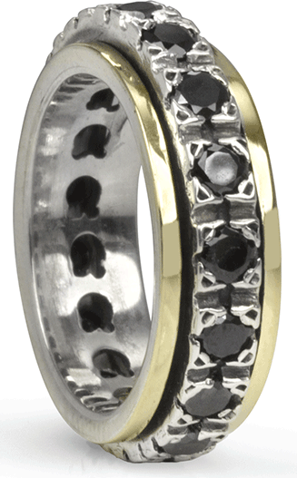 Boundless, Meditation ring, Sterling Silver, 9KT, C.Z Size 8.