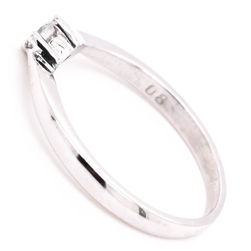 10KT White Gold 0.08CTW Diamond Ring.