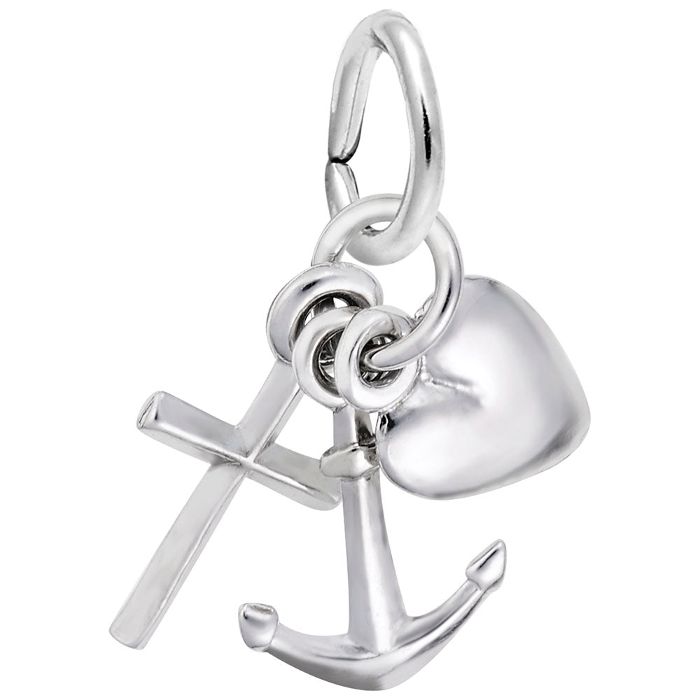 Rembrandt Sterling Silver Faith, Hope, Charity Charm.