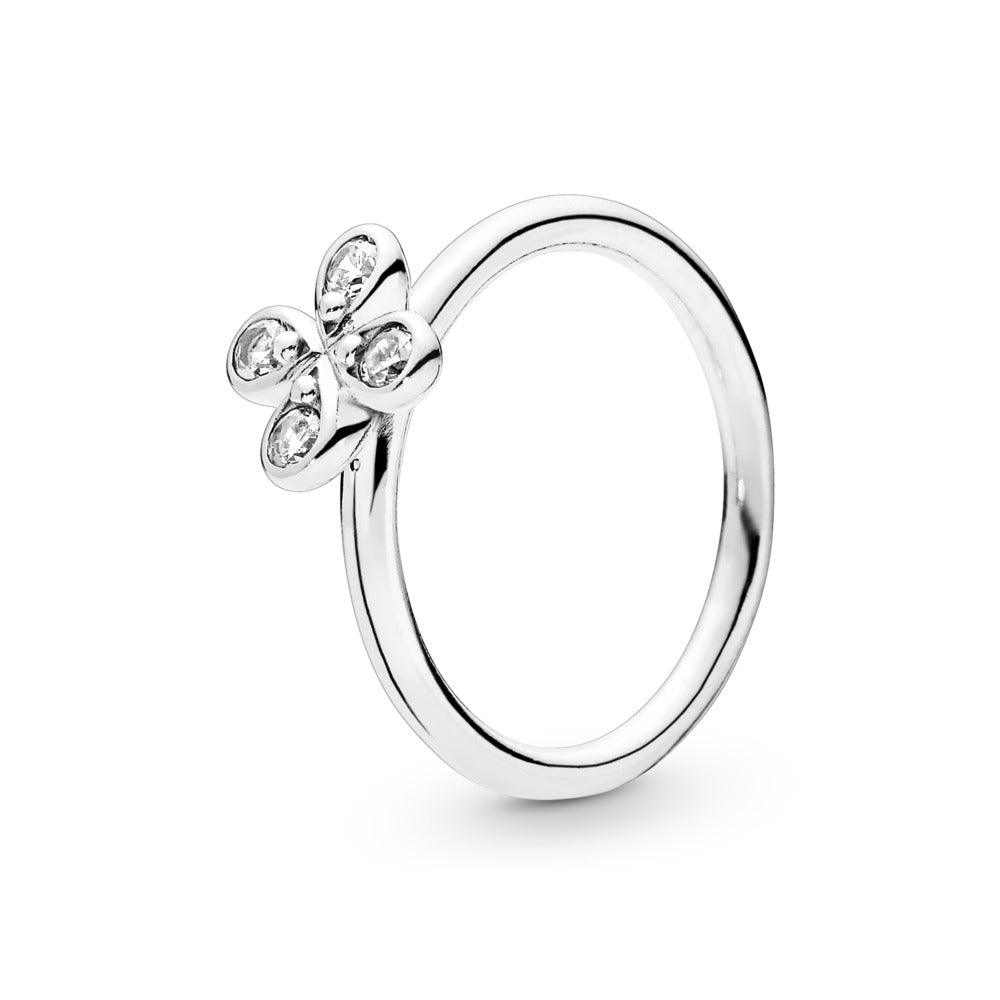 Four-Petal Flower, Clear CZ