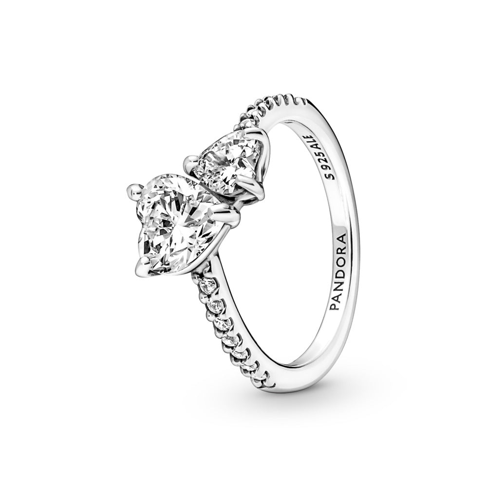 Double Heart Sparkling Ring