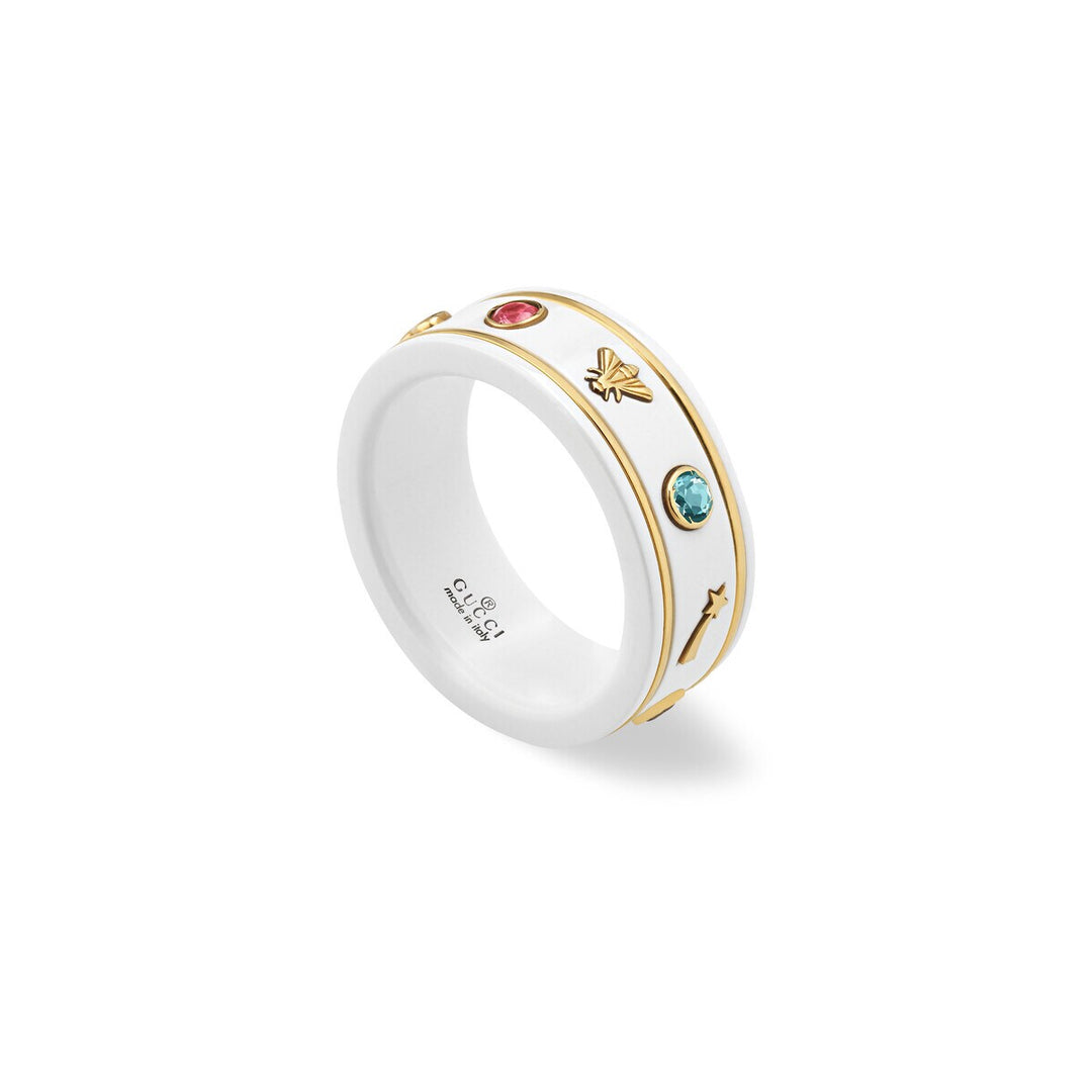 Gucci 18KT Yellow Gold Iconic Gemstone Ring.