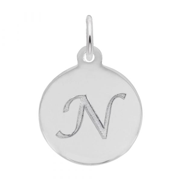 Rembrandt Sterling Silver Script Letter "N" Initial.