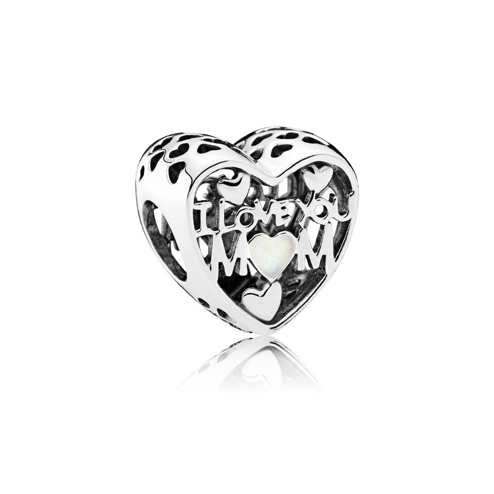 I Love You Mom Heart Charm