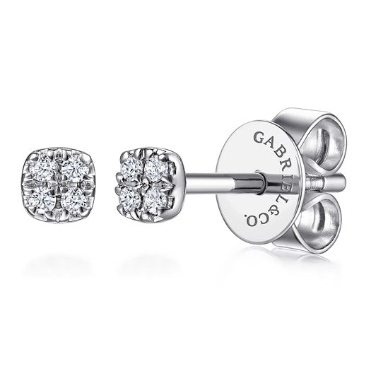 Gabriel & Co 14KT White Gold 0.11CTW  Diamond Star Stud Earrings