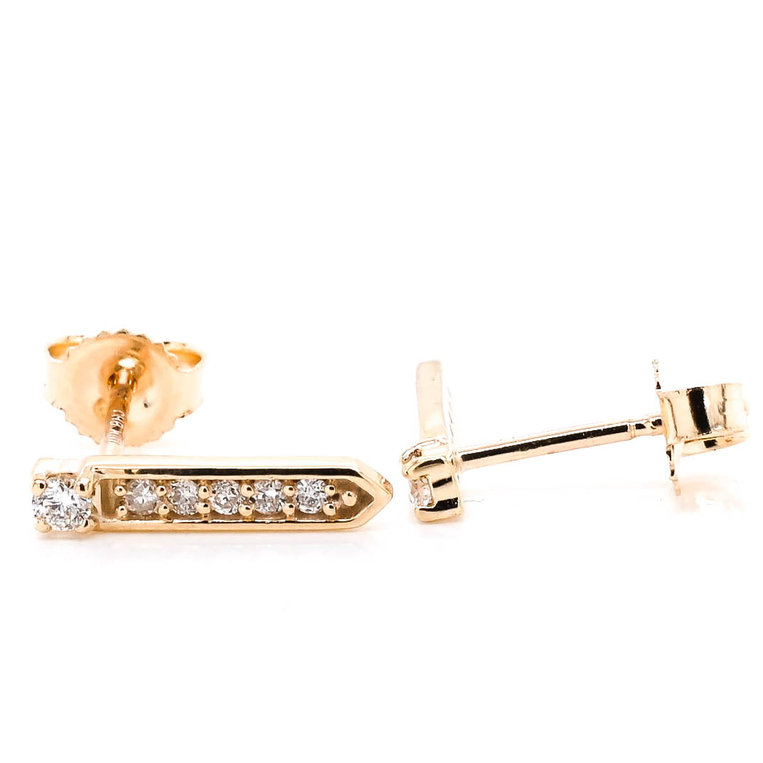 Fire & Ice 10KT Yellow Gold 0.13CTW Canadian Diamond Earrings.