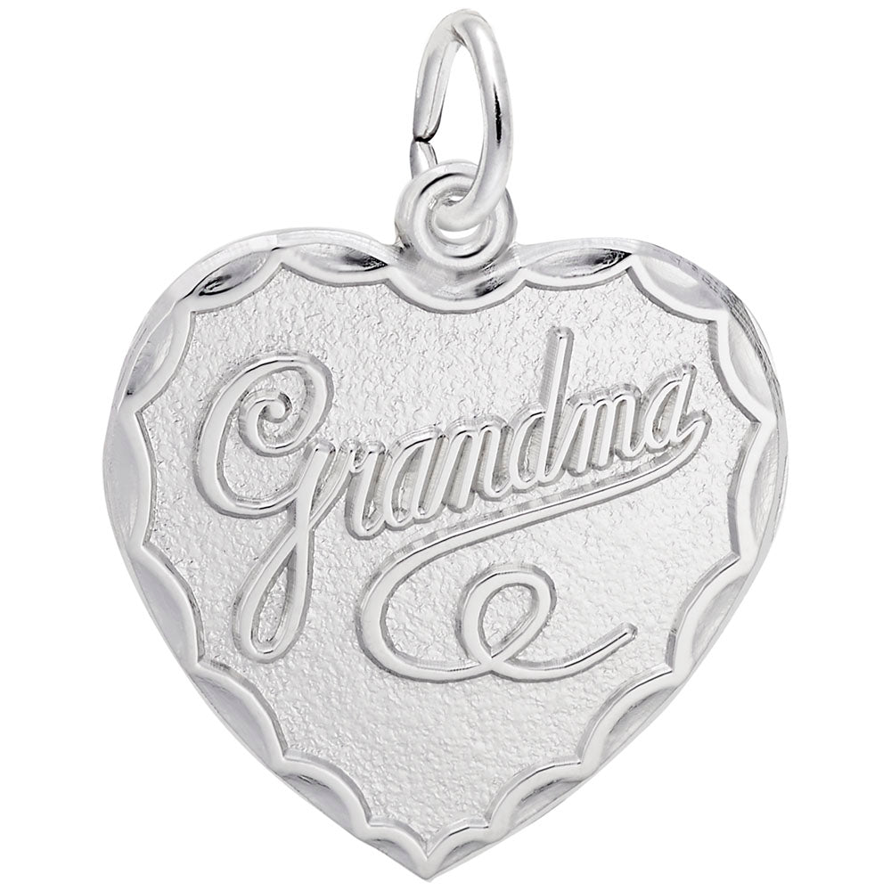 Rembrandt Sterling Silver Grandma Heart Charm.