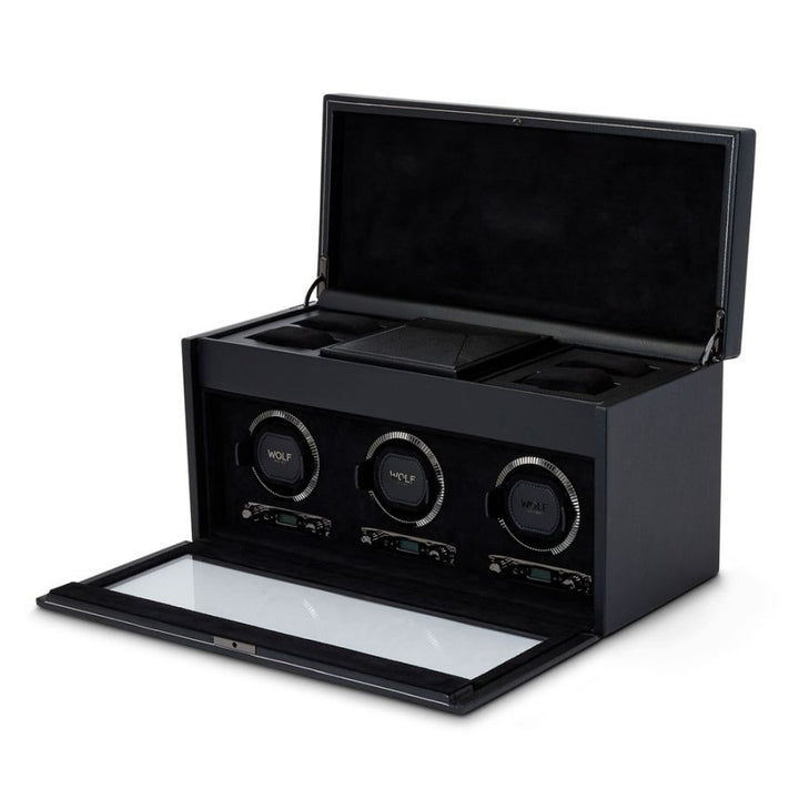 Wolf British Racing Watch Winder with Storage Black. 792302.