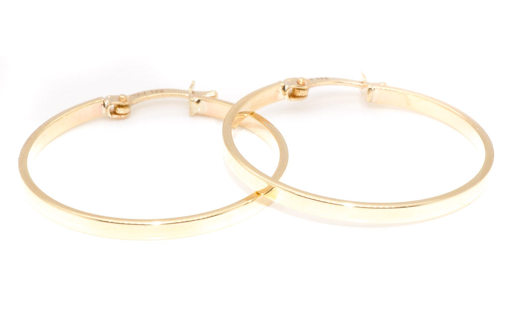 10KT Yellow Gold 25MM Hoop Earrings.