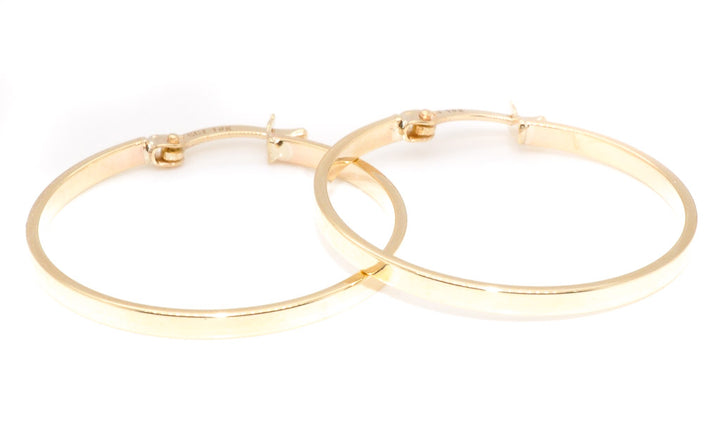 10KT Yellow Gold 25MM Hoop Earrings.
