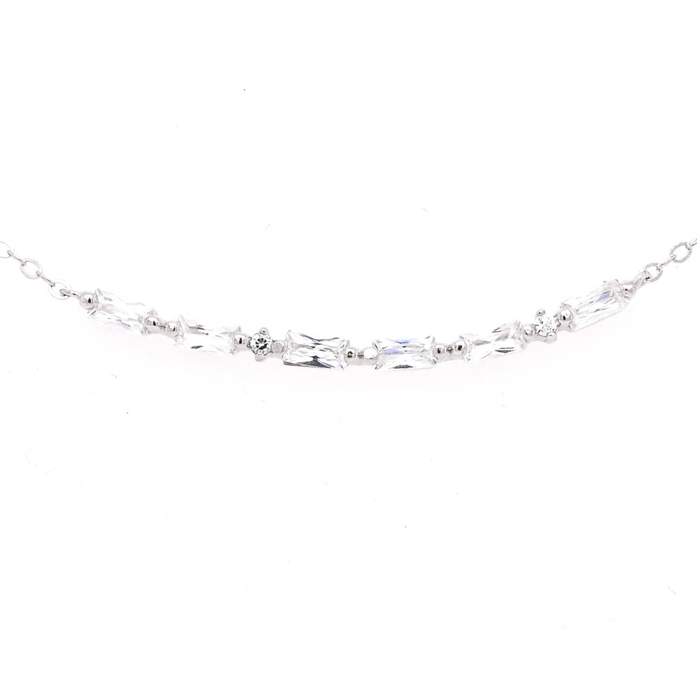 Graziella Sterling Silver 18"  CZ Morse Code MAMA  Necklace.