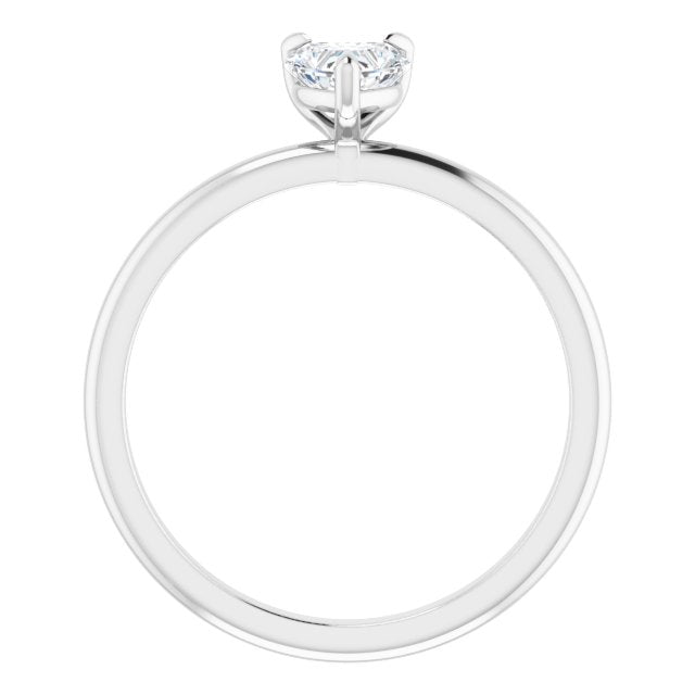 Graziella 14KT White Gold 0.63CT Heart Shaped Solitaire Engagement Ring.
