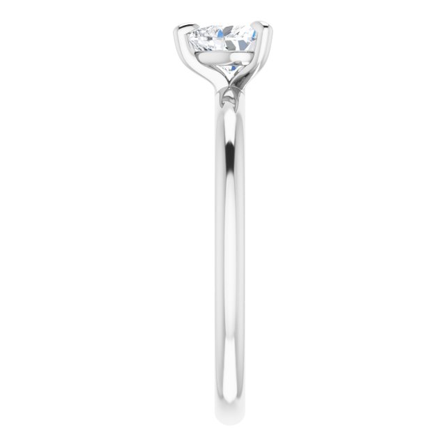 Graziella 14KT White Gold 0.63CT Heart Shaped Solitaire Engagement Ring.