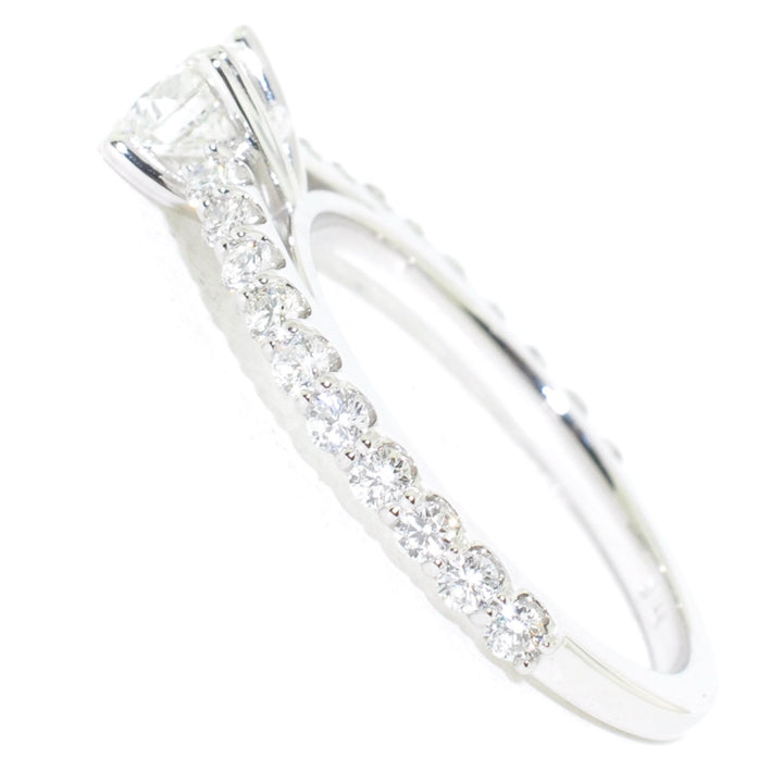 Graziella 14KT White Gold 0.90CTW Round Brilliant Diamond Accent Engagement Ring,