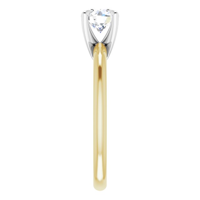 Graziella 14KT Yellow &amp; White Gold 0.70CT Round Brilliant Canadian Diamond Solitaire Engagement Ring - Size 6.75