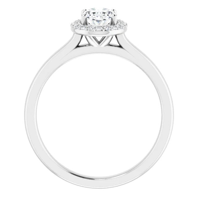 Graziella 14KT White Gold 0.70CTW Round Brilliant Canadian Diamond Halo Set Engagement Ring