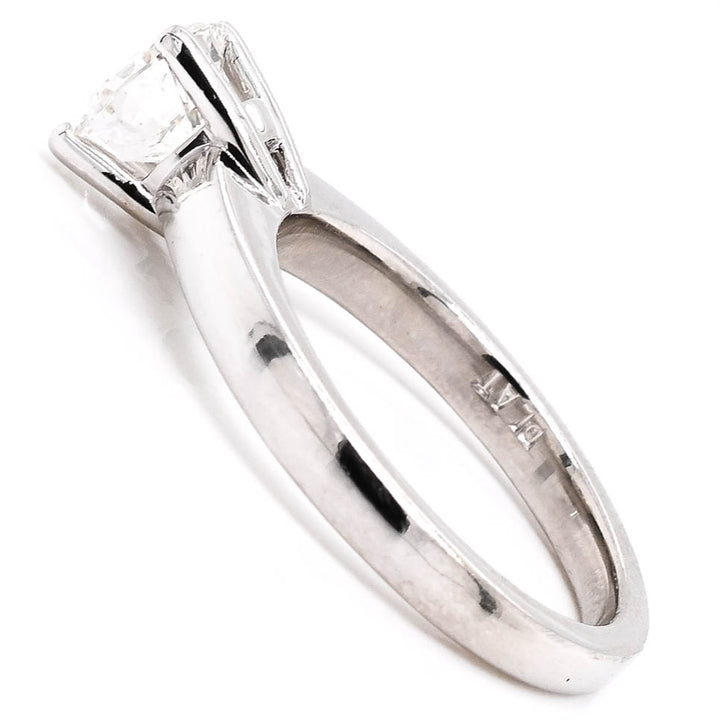 Graziella Platinum 1.01CT Round Brilliant Diamond Soliatire Engagement Ring.