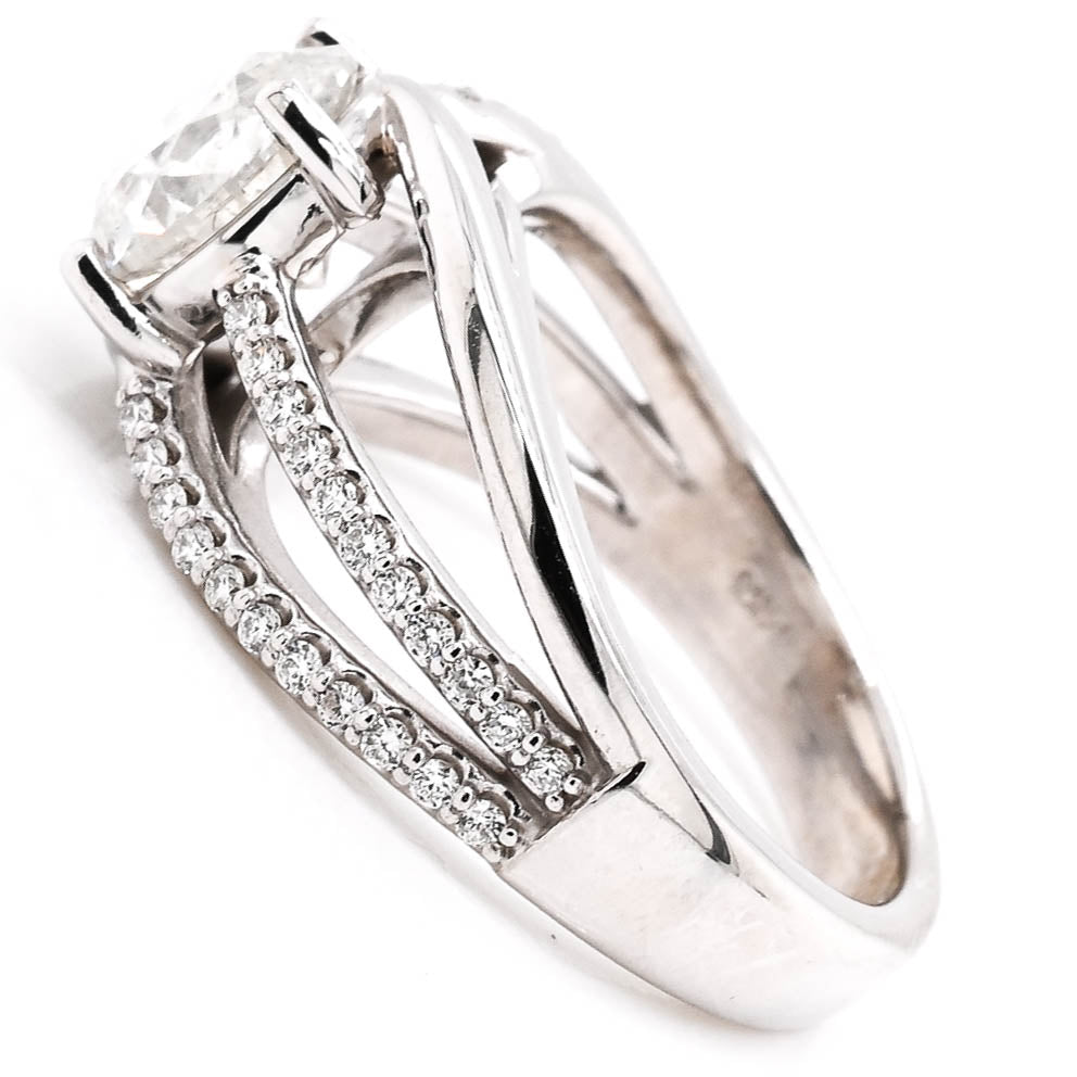 Graziella 14KT White Gold 2.25CTW Round Brilliant Diamond Accent Engagement Ring - Size 7