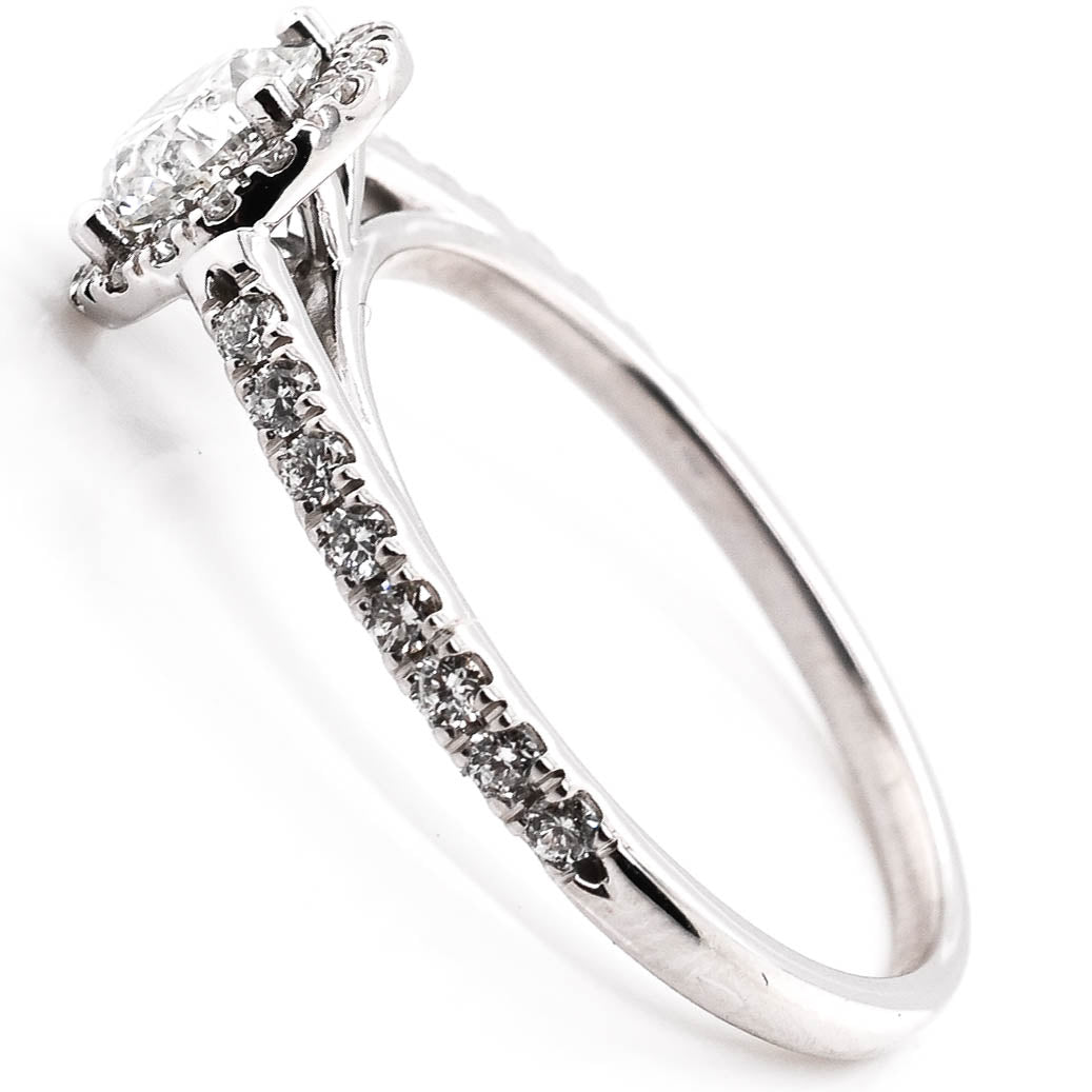 Graziella 14KT White Gold 1.00CTW Round Brilliant Halo Engagement Ring