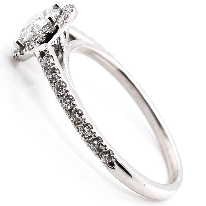 Graziella 14KT White Gold 1.00CTW Round Brilliant Halo Engagement Ring