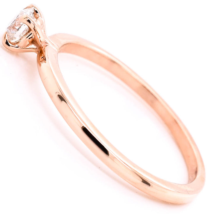 Graziella 14KT Rose Gold 0.25CT Round Brilliant Solitaire Engagement Ring - Size 6.5