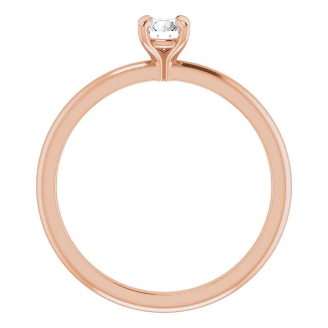 Graziella 14KT Rose Gold 0.25CT Round Brilliant Solitaire Engagement Ring - Size 6.5
