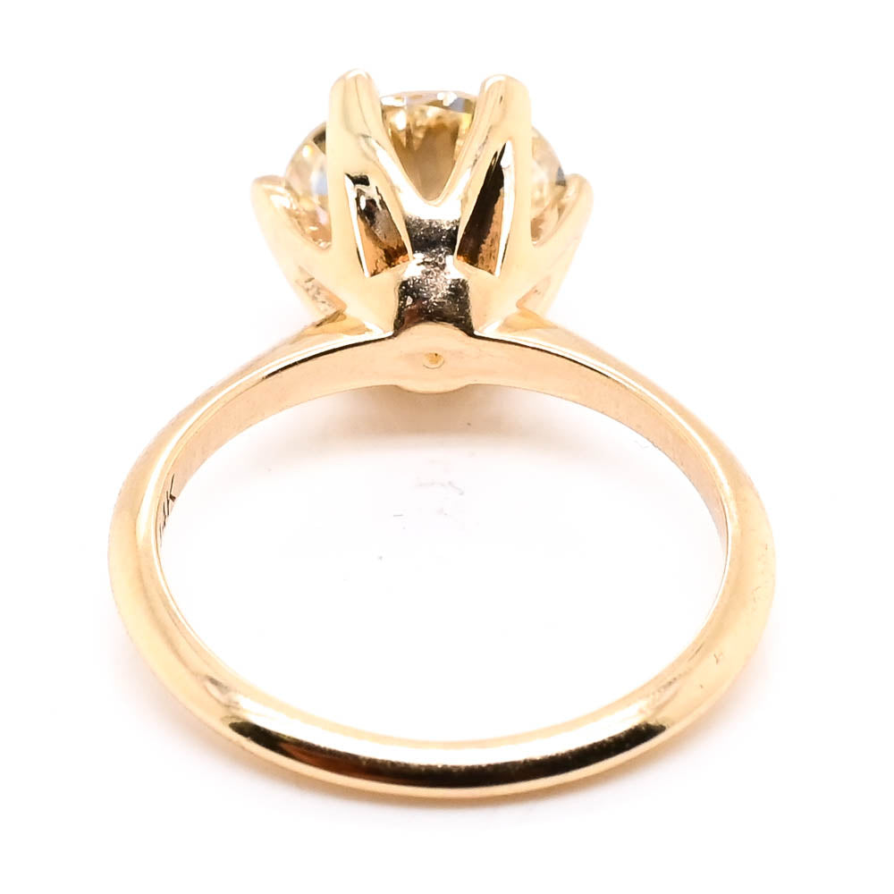 Graziella 14KT Yellow Gold 2.47CT Round Shape Diamond Solitaire Set Engagement Ring