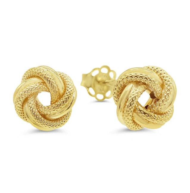 Graziella 10KT Yellow Gold Knot Stud Earrings