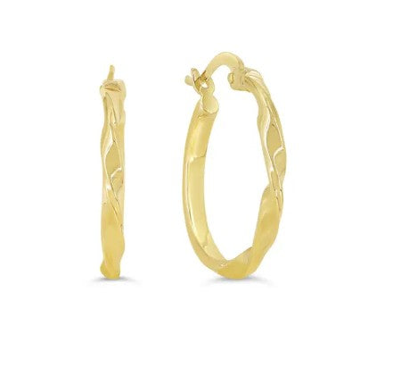 Graziella 10KT Yellow Gold Twist Hoop Earrings