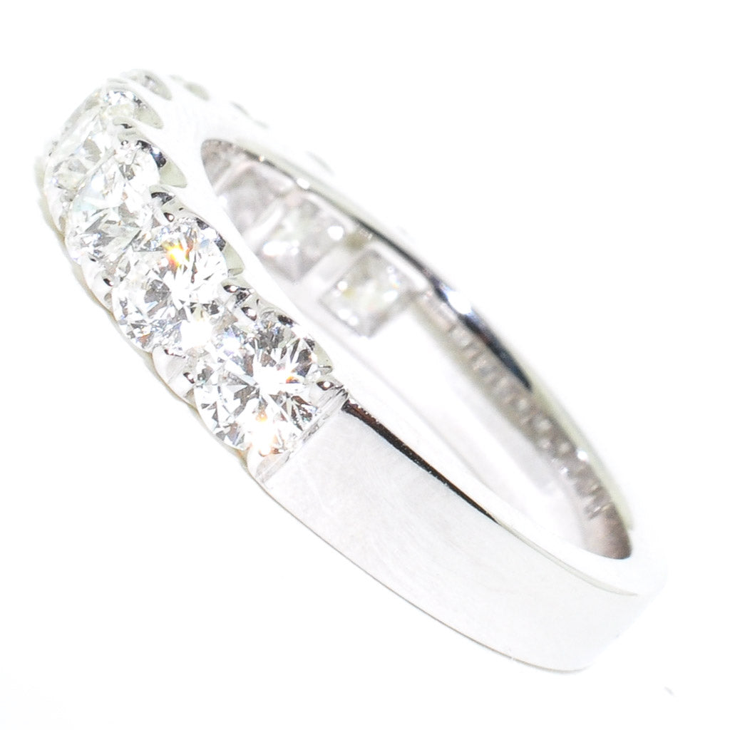 Graziella 14KT White Gold 1.50CTW I1 G-H Colour Diamond Wedding Band - Size 6