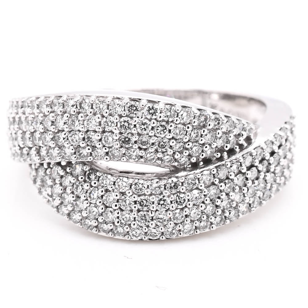 Graziella 10KT White Gold 0.84CTW Lab-Grown Diamond Celebration Ring - Size 6.5