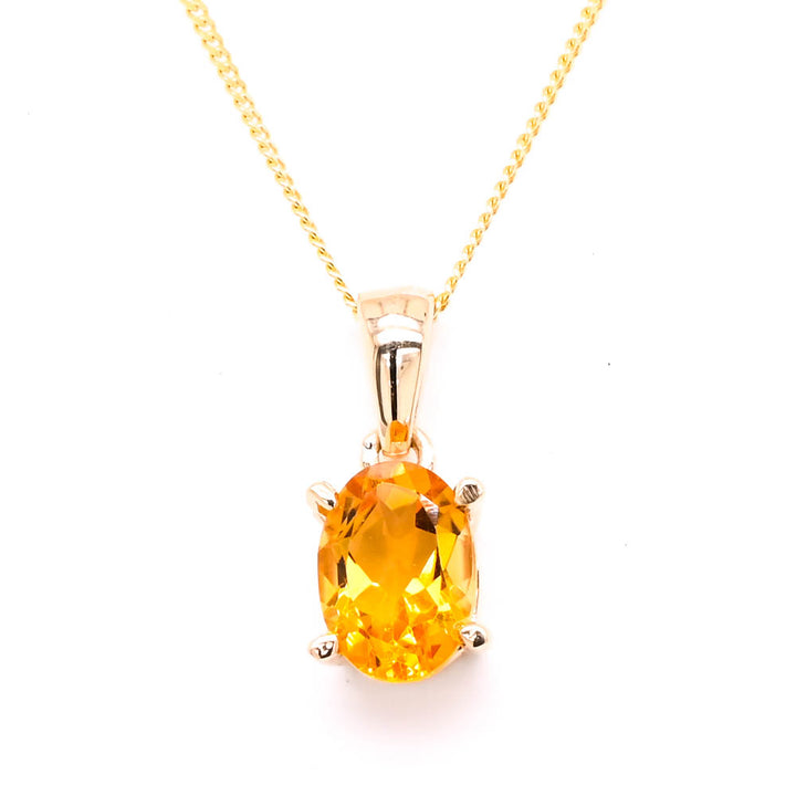 Graziella 10KT Yellow Gold 18" Citrine Necklace.