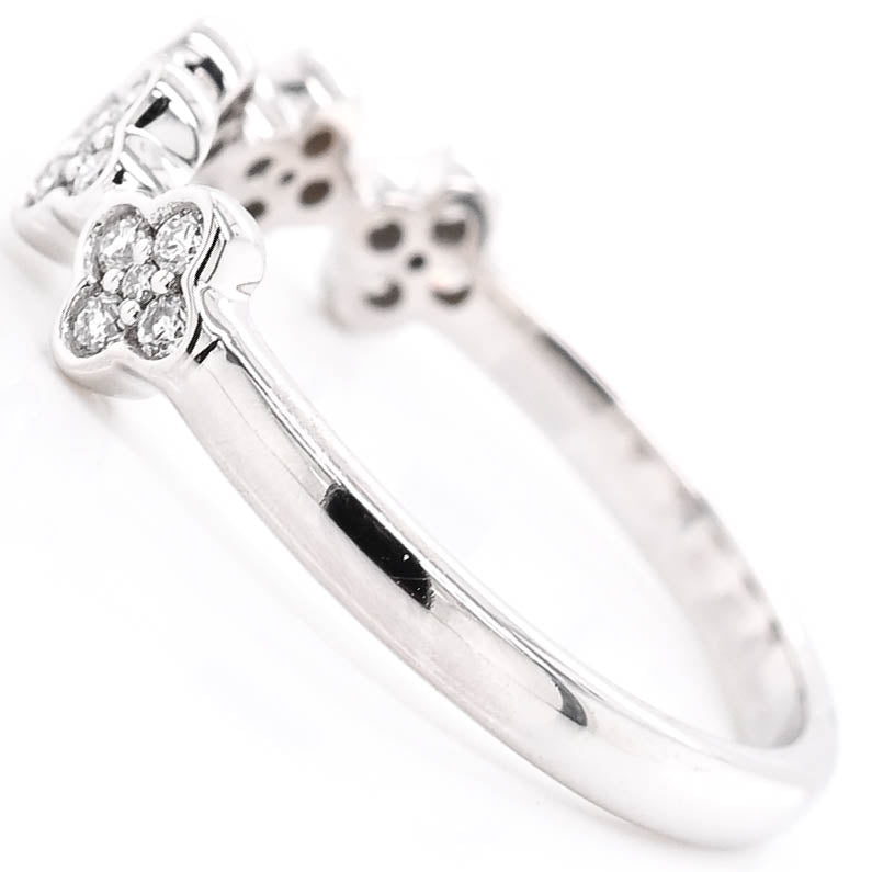 Graziella 14KT White Gold 0.23CTW Diamond Flower Ring - Size 6.5