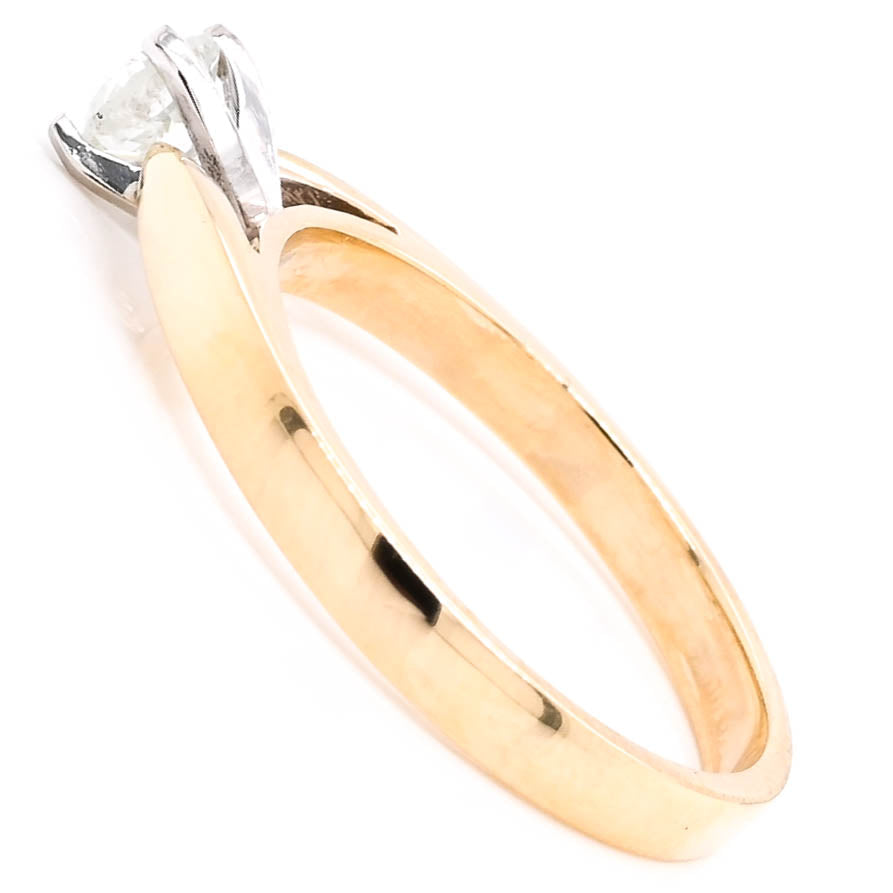 Graziella 14KT Yellow Gold 0.15CT Round Diamond Solitaire Promise Ring - Size 6.25