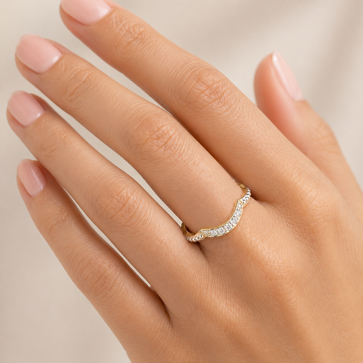 Graziella 14KT Yellow Gold 0.12CTW Diamond Ring - Size 7