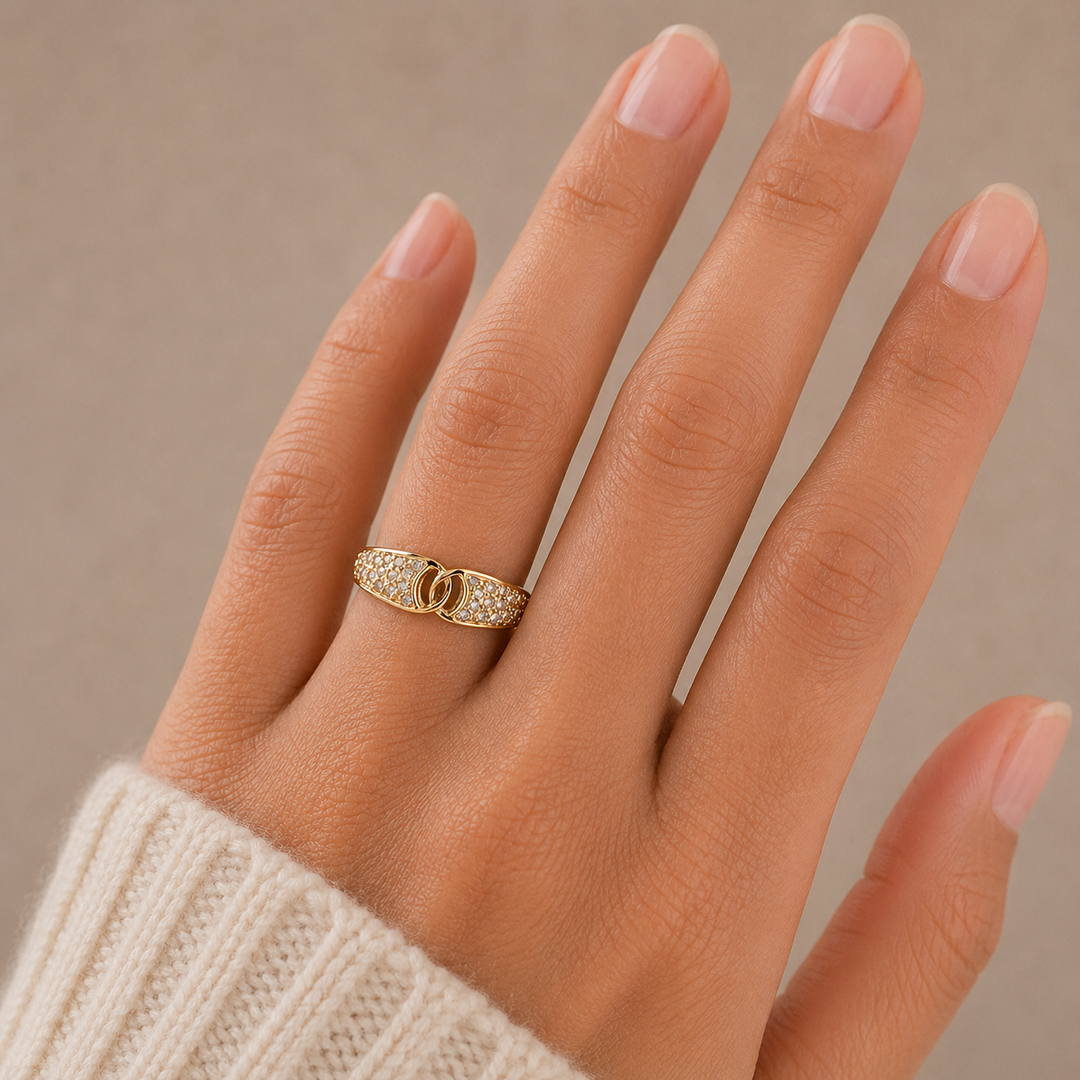 Graziella 14KT Yellow Gold 0.19CTW Diamond Ring - Size 6
