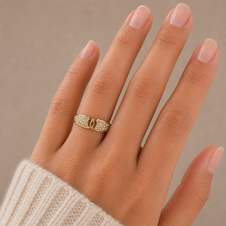 Graziella 14KT Yellow Gold 0.19CTW Diamond Ring - Size 6