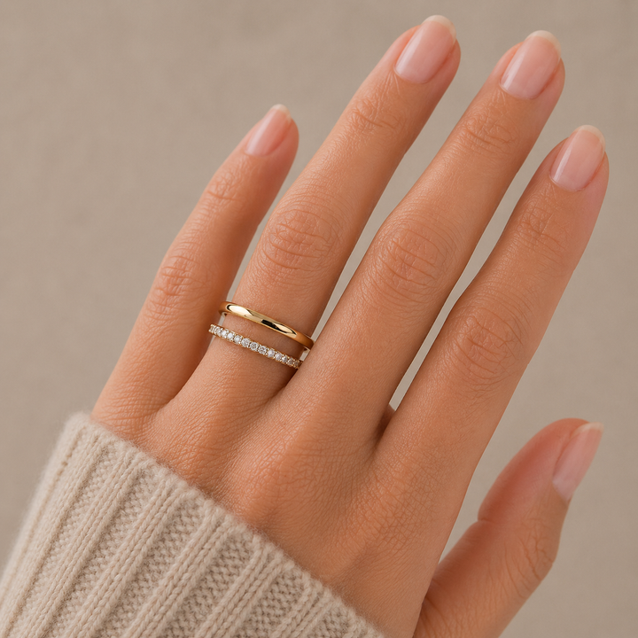 Graziella 10KT Yellow Gold 0.09CTW Diamond Ring - Size 6