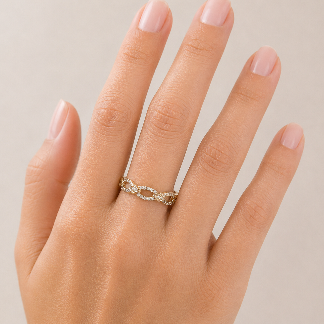 Graziella 14KT Yellow Gold 0.25CTW Diamond Ring - Size 7