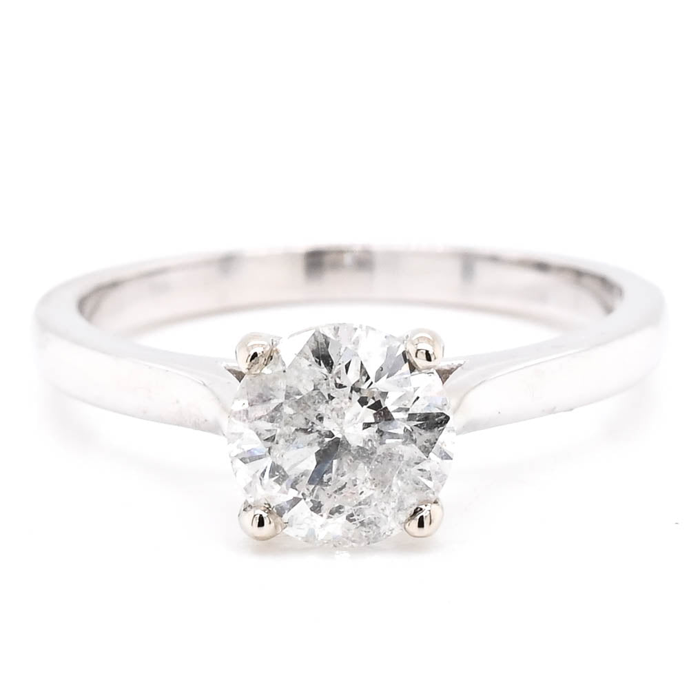 graziella 14KT White Gold 1.01CT Round Brilliant Diamond Solitaire Engagement Ring