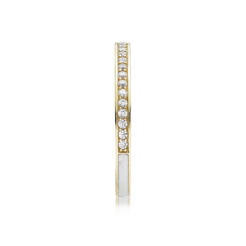 Radiant Hearts of PANDORA, Silver Enamel &amp; Clear CZ